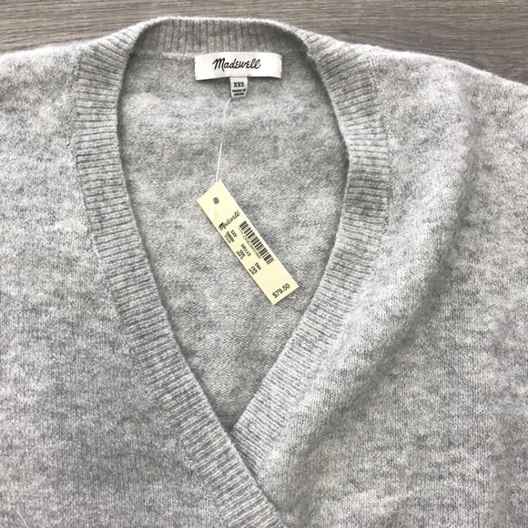 Madewell Wrap-Front Pullover Sweater Knit Tops - Picture 3 of 5